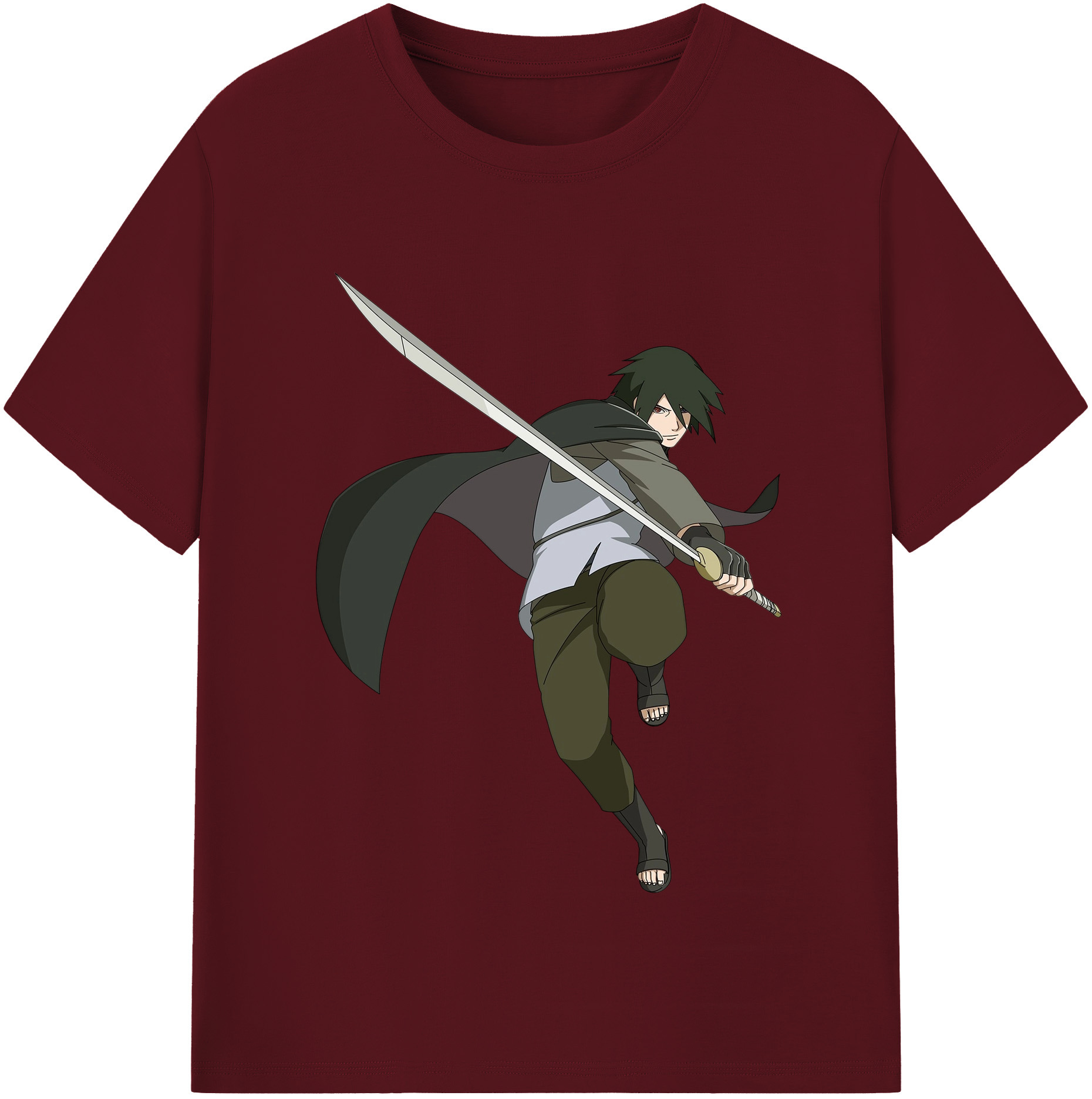 （画像用） NARUTO -ナルト- うちは サスケ Uchiha Sasuke 綿100％半袖Tシャツ（フロントプリント）